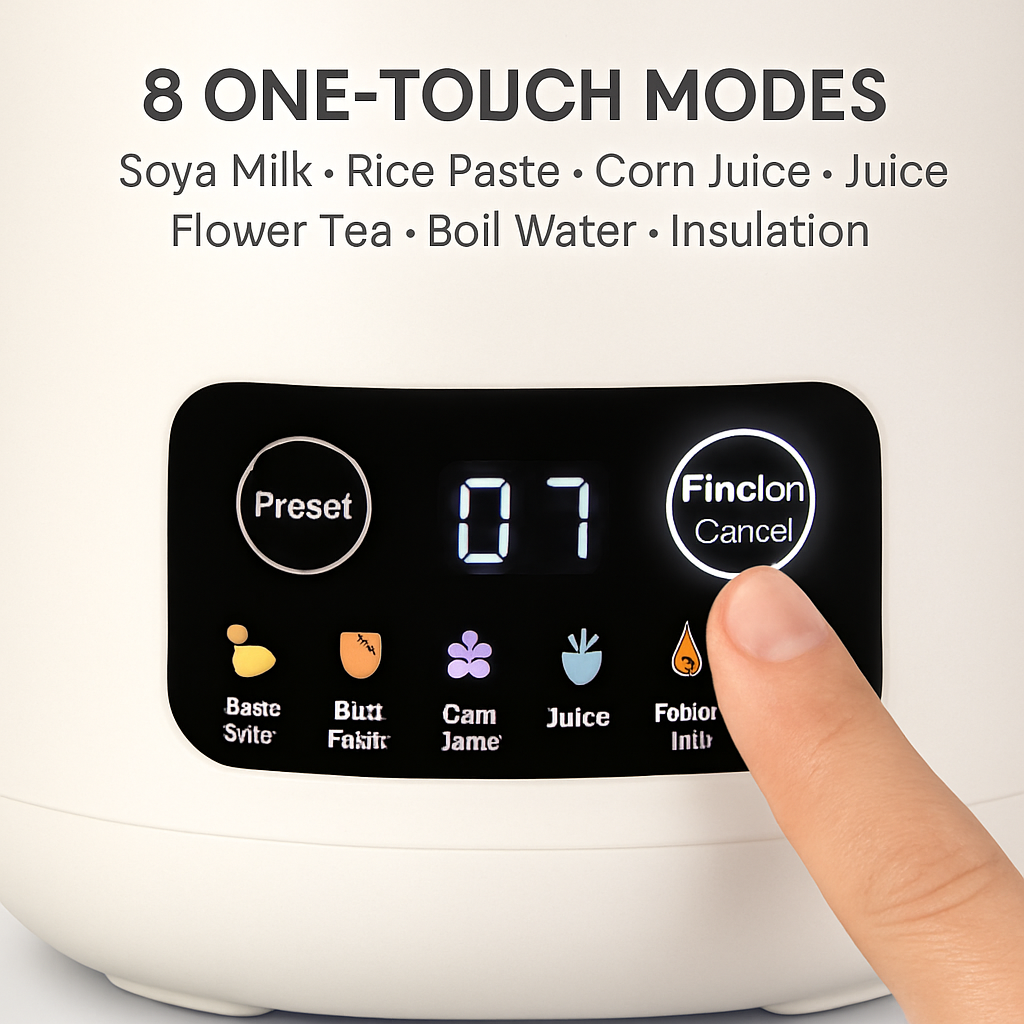 Nut Milk Maker with Delay Function and Self-Cleaning