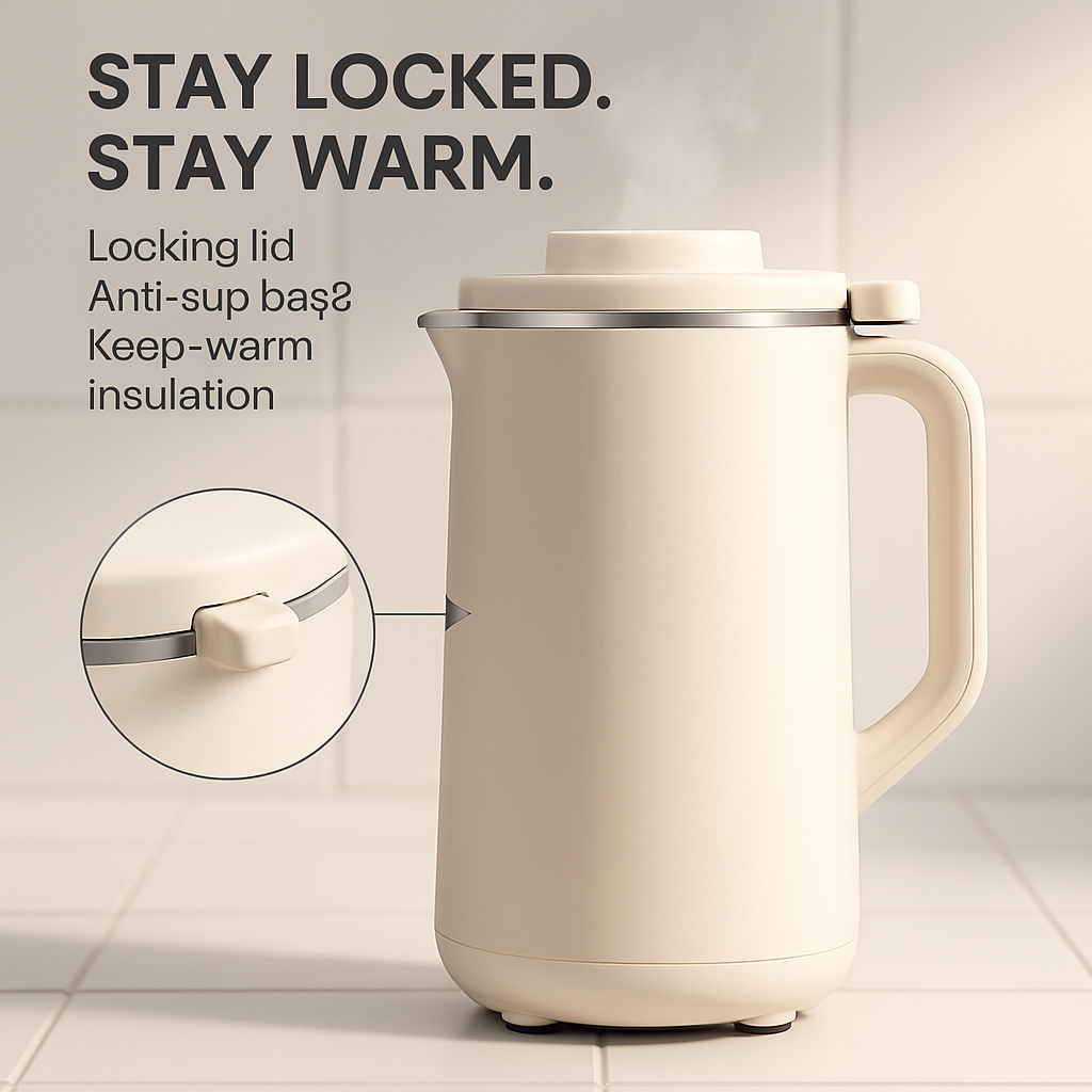 Nut Milk Maker with Delay Function and Self-Cleaning