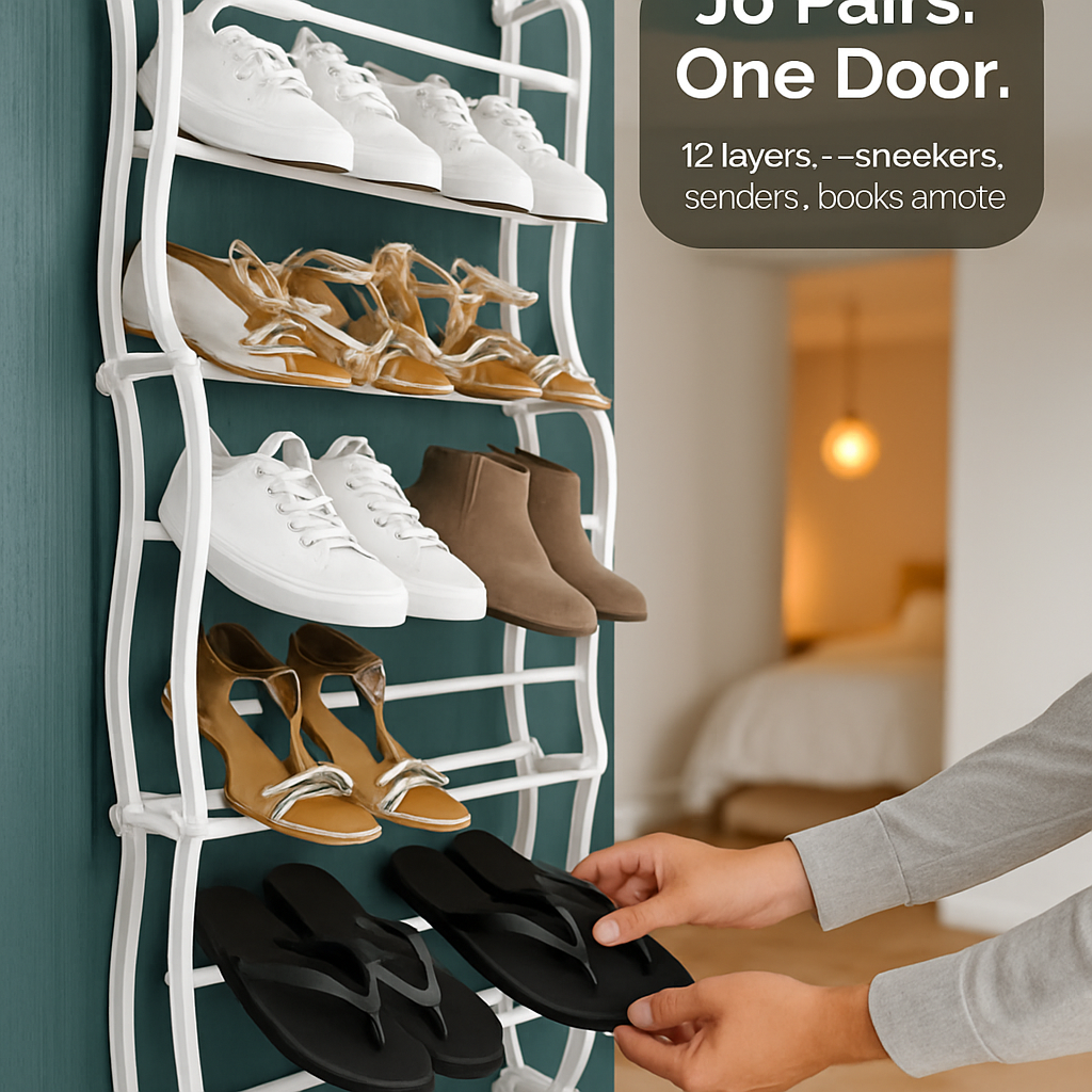 Over-the-Door 12-Shelf Shoe Rack Organizer