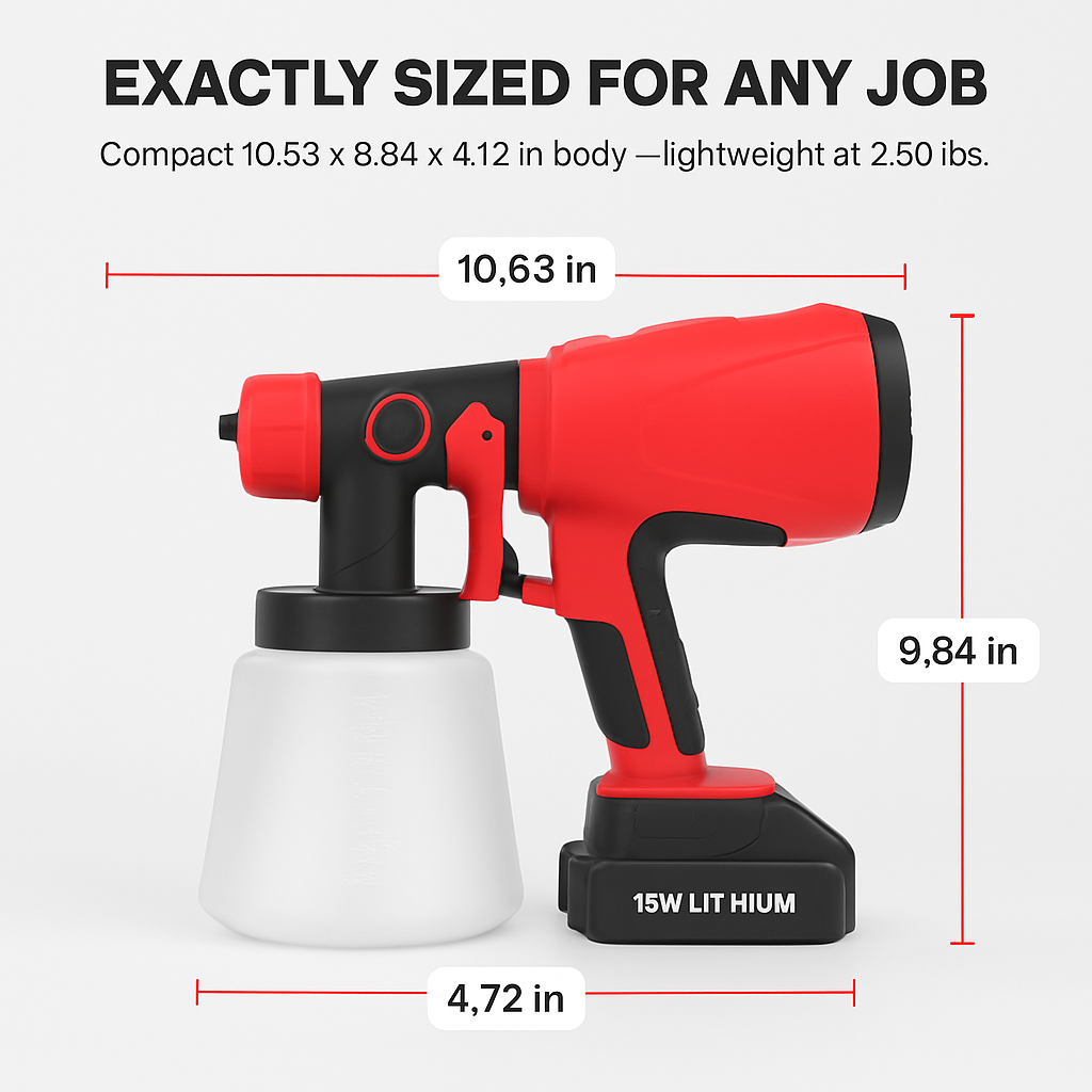 Portable Battery Powered Paint Sprayer HVLP Gun