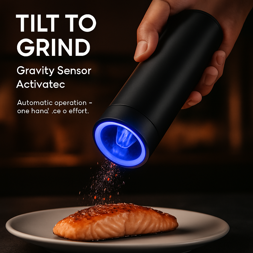 Electric Salt and Pepper Grinder with Gravity Sensor