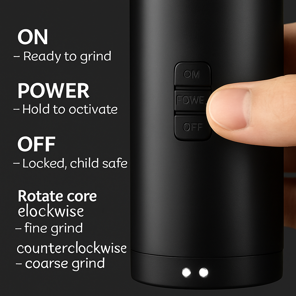 Electric Salt and Pepper Grinder with Gravity Sensor
