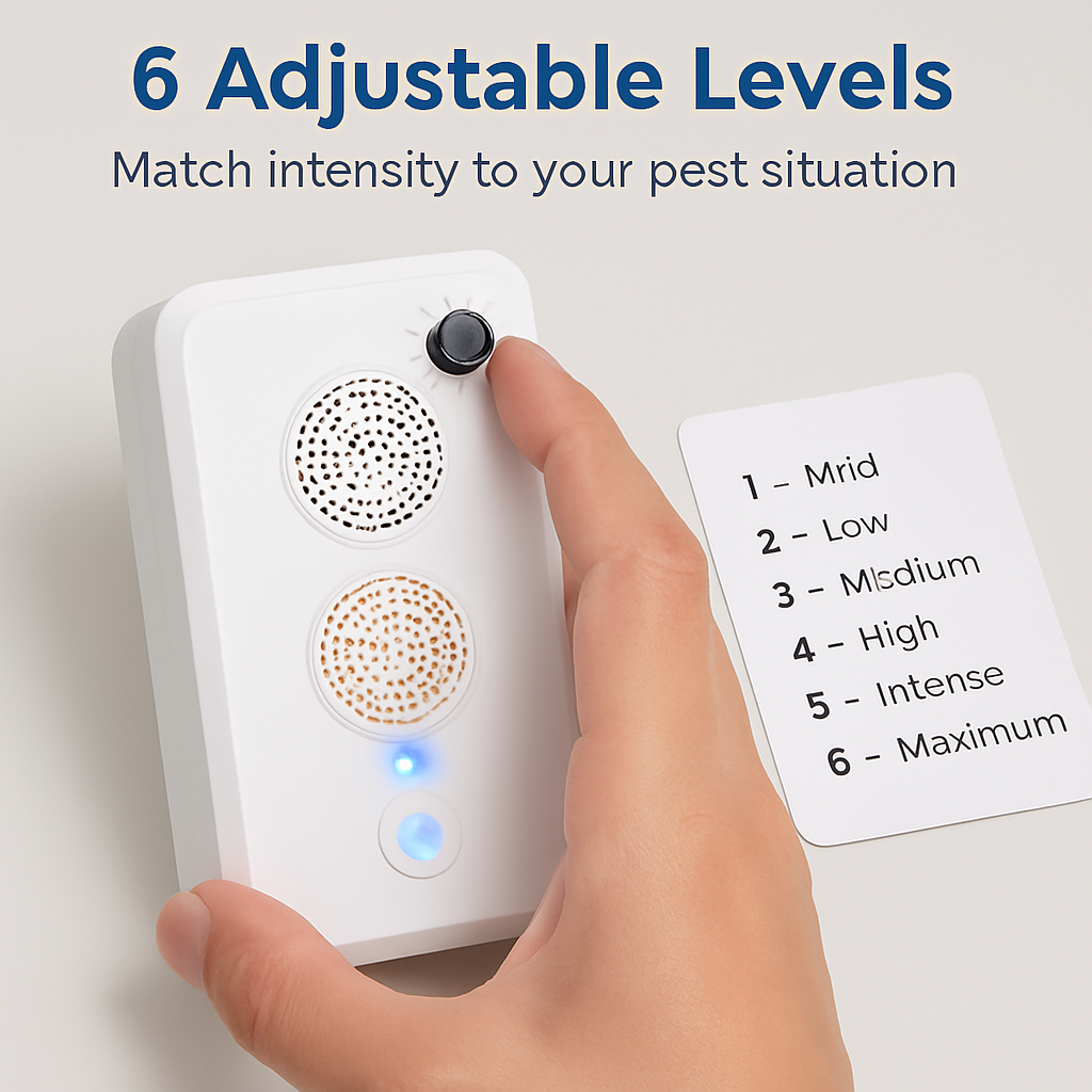 4Pack Rechargeable Ultrasonic Bat Repellent Indoor Outdoor Bird Mouse Deterrent Device with 6 Adjustable Levels for Attic Porch House