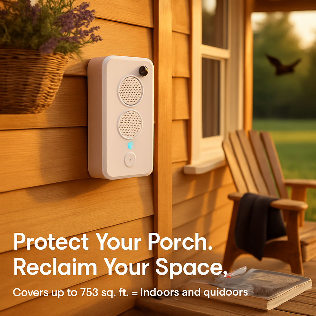 4Pack Rechargeable Ultrasonic Bat Repellent Indoor Outdoor Bird Mouse Deterrent Device with 6 Adjustable Levels for Attic Porch House