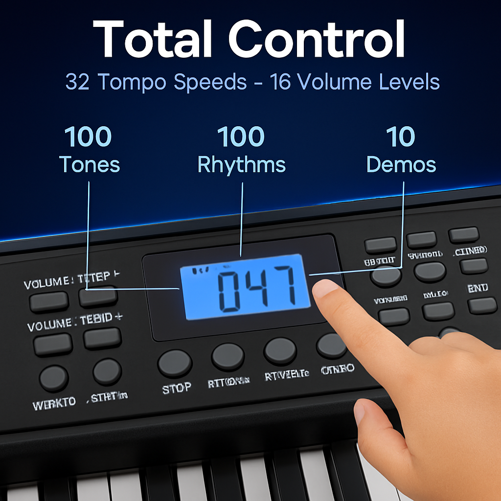 61-Key Digital Music Keyboard for Kids with Stand