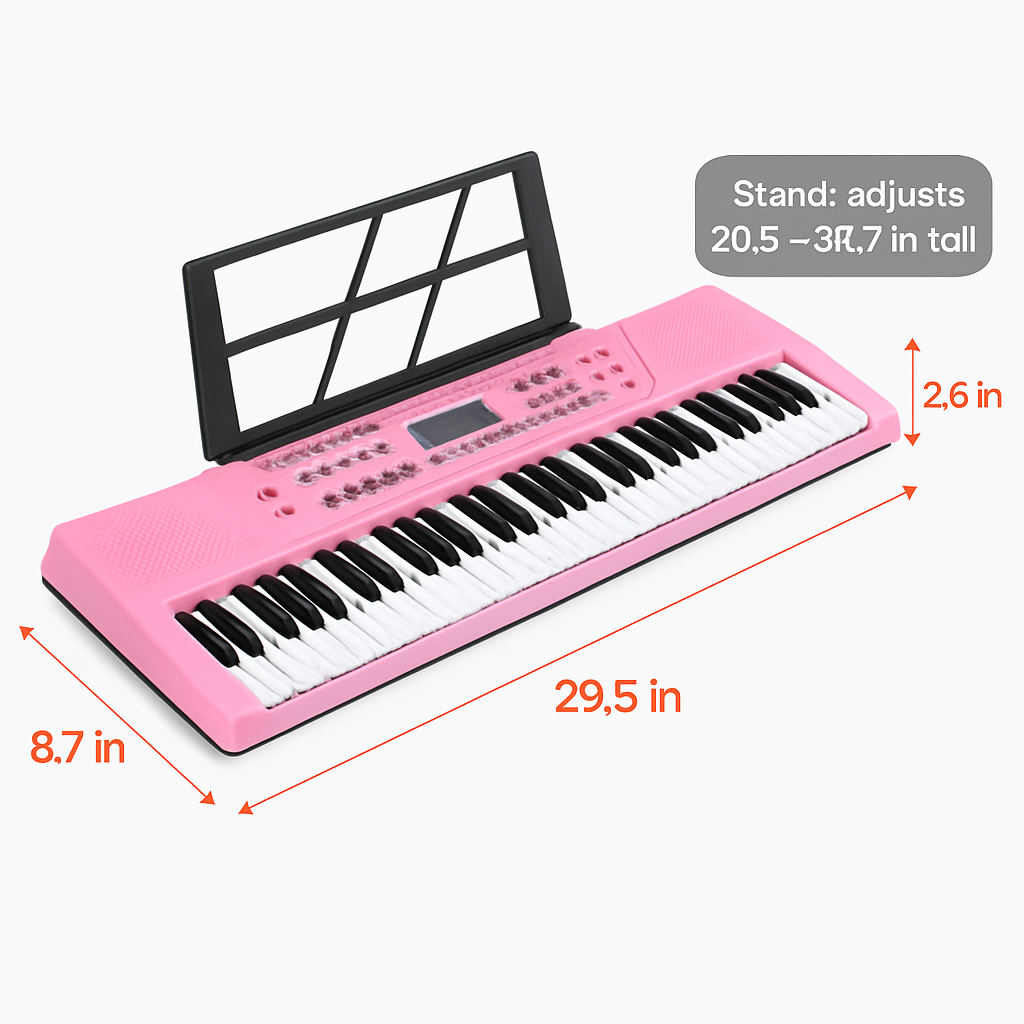 61-Key Digital Music Keyboard for Kids with Stand