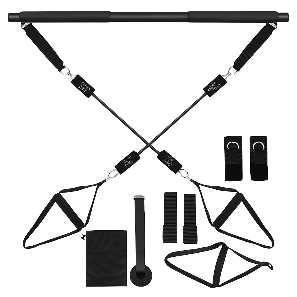 Pilates Bar Kit with Resistance Bands for Full Body Toning