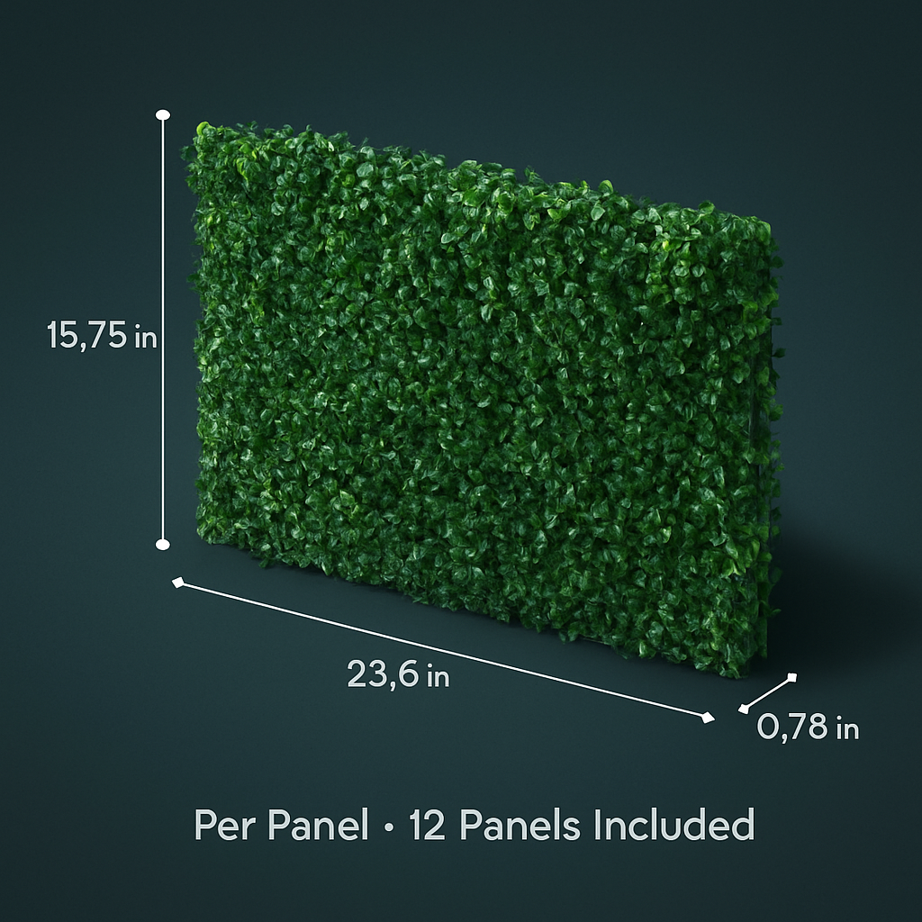 12Pcs 23.6x15.75in Artificial Boxwood Topiary Hedge Plant Grass Backdrop Fence Privacy Screen Grass Wall Decoration For Balcony Garden Fence