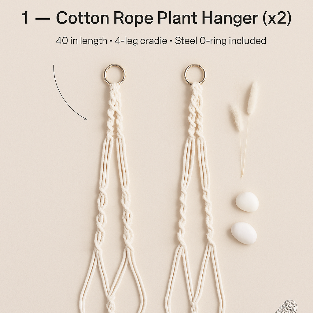 Plant Hanger Net Bag for Round/Square Pots 4-11in