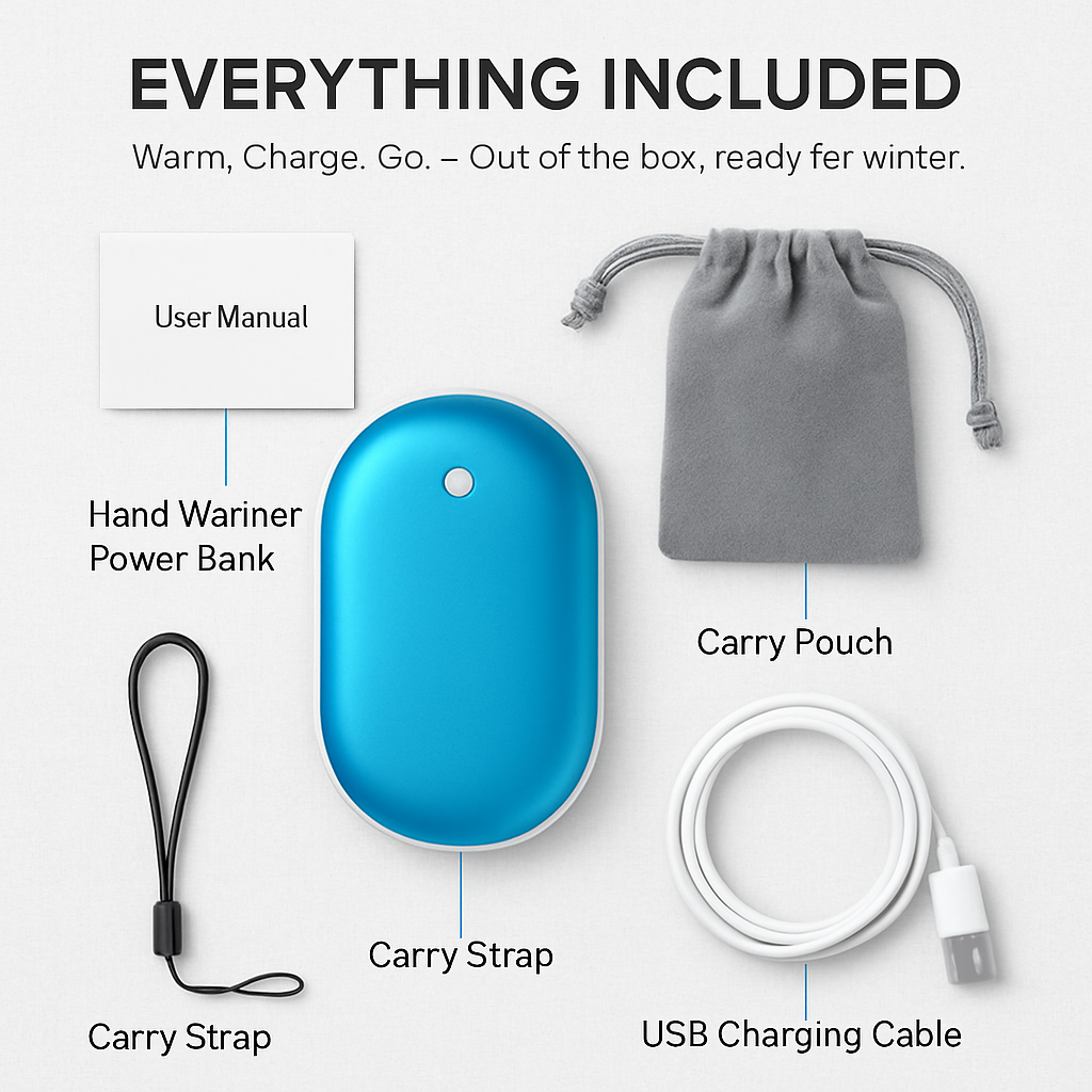 Portable Hand Warmer with Double-Sided Heating