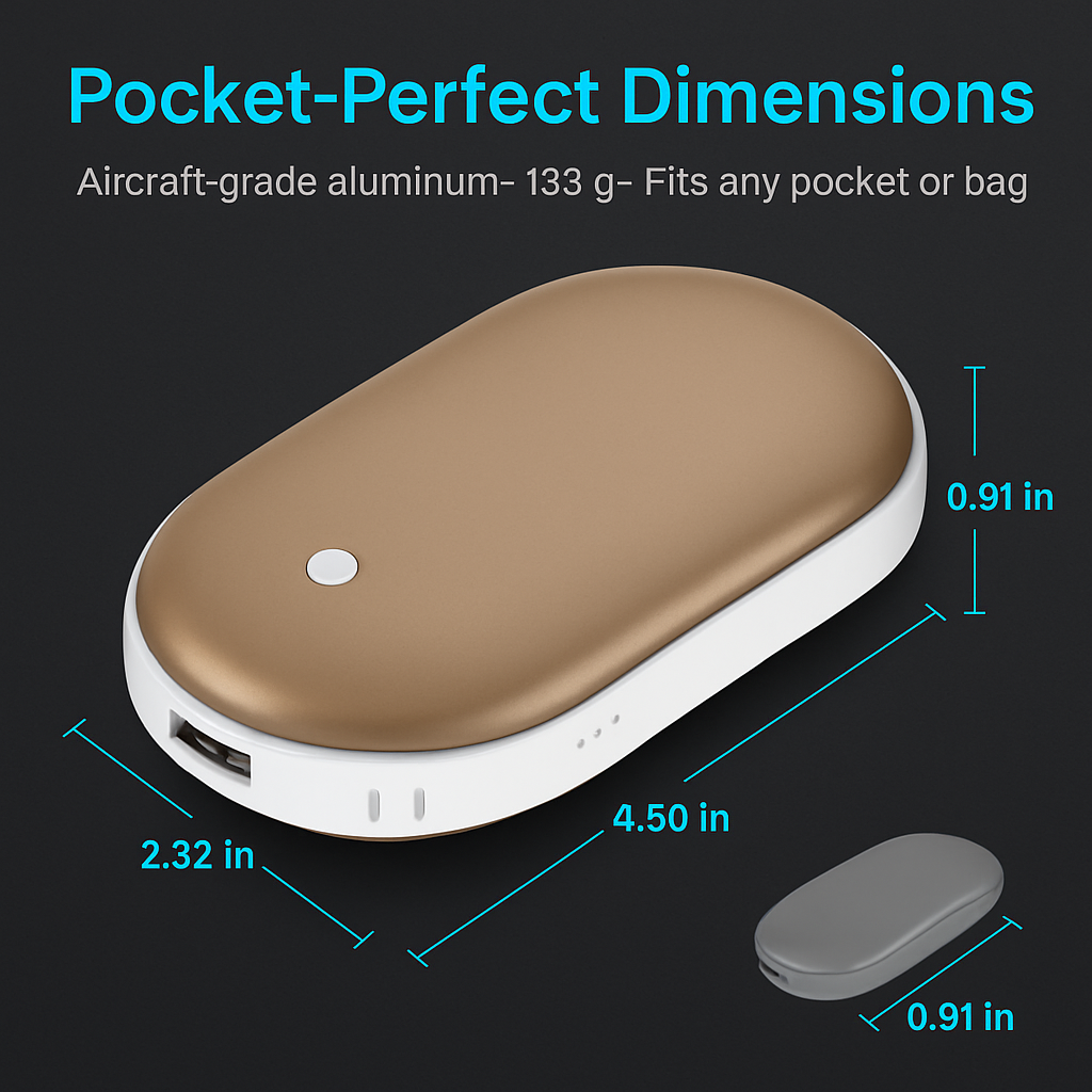 Portable Hand Warmer with Double-Sided Heating