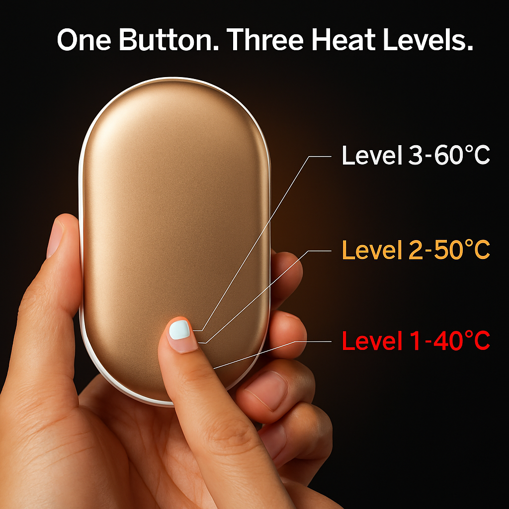 Portable Hand Warmer with Double-Sided Heating