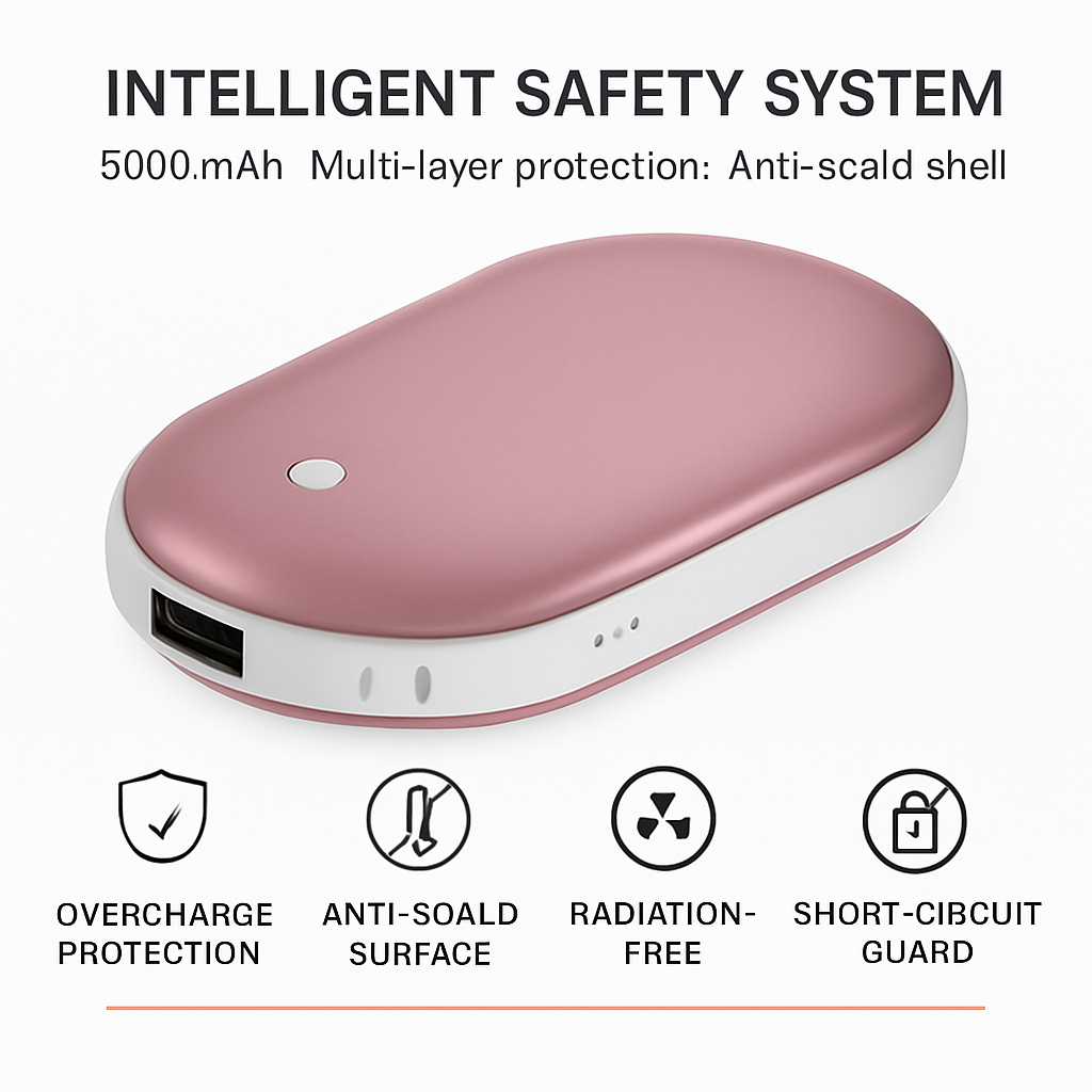 Portable Hand Warmer with Double-Sided Heating