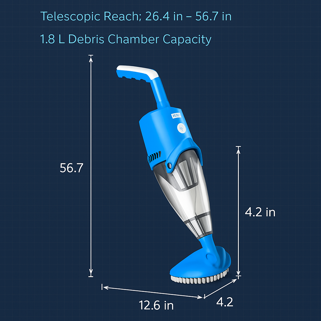 Cordless Pool Vacuum with Telescopic Pole