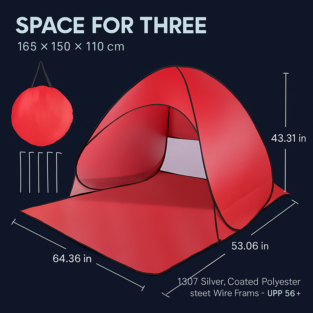 Pop Up Beach Tent UV Shelter for 2-3 with Net Window