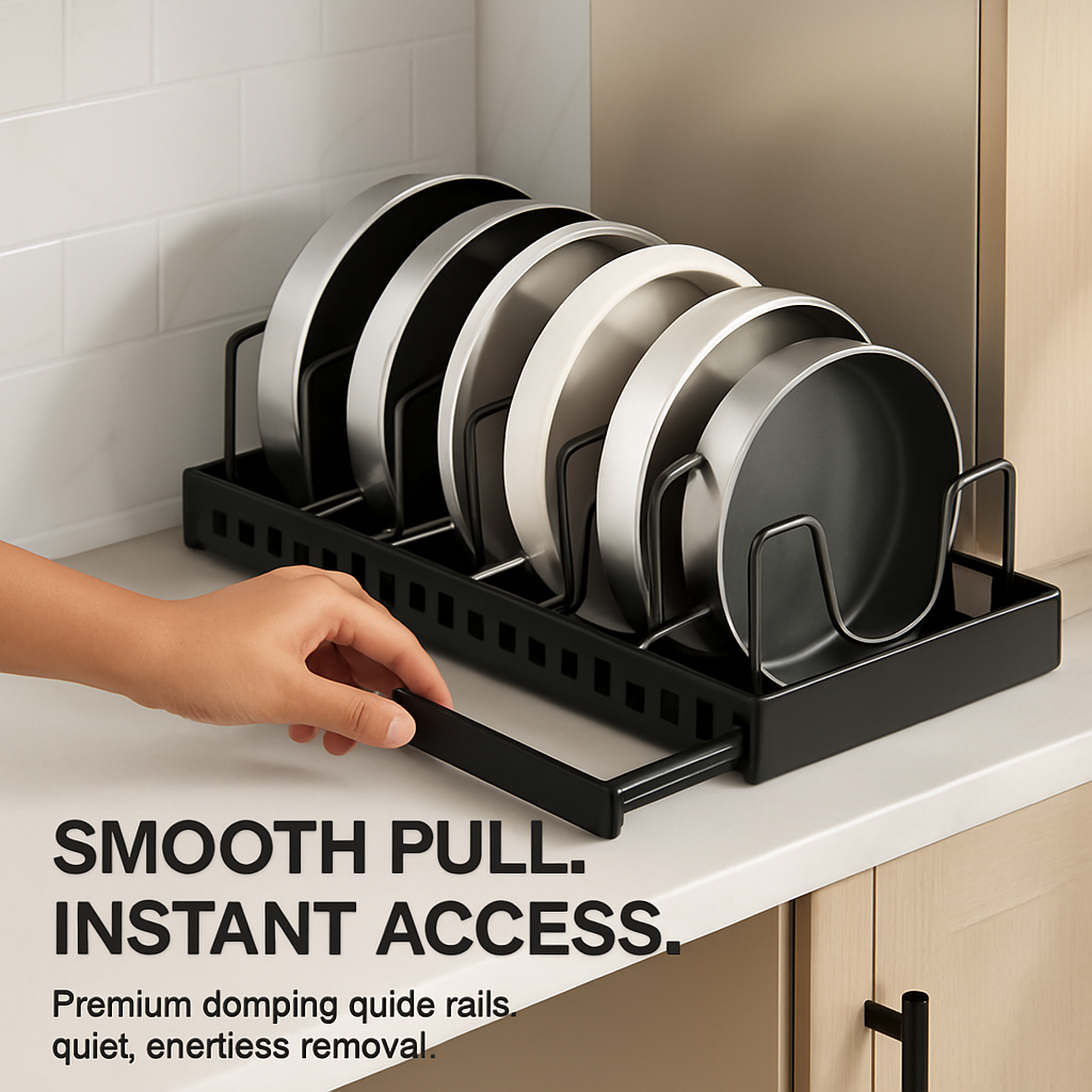 Pots and Pans Organizer with Adjustable Dividers