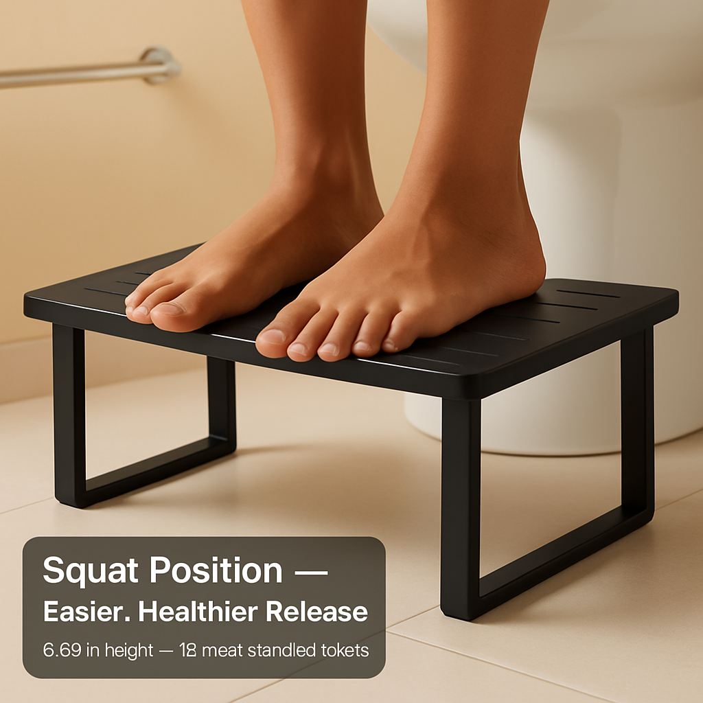 Wooden Metal Potty Stool for Adults and Children