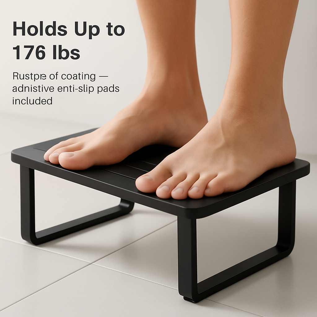 Wooden Metal Potty Stool for Adults and Children