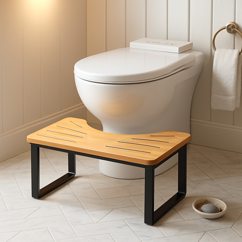 Wooden Metal Potty Stool for Adults and Children
