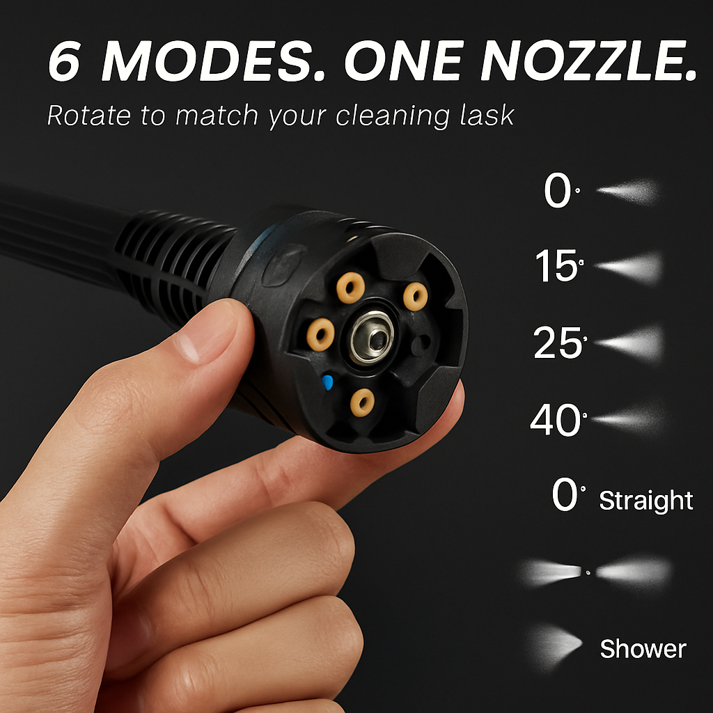 Cordless Pressure Washer with 6-in-1 Nozzle