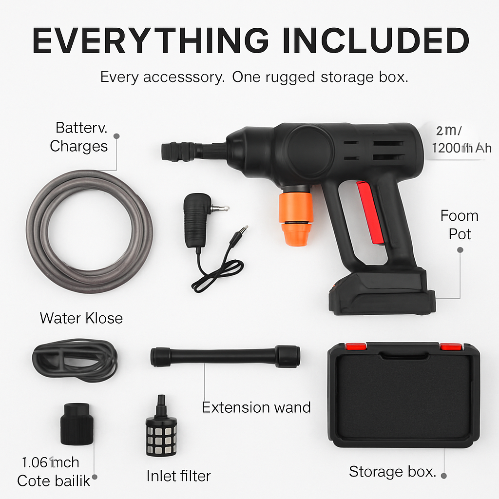 Cordless Pressure Washer with 6-in-1 Nozzle