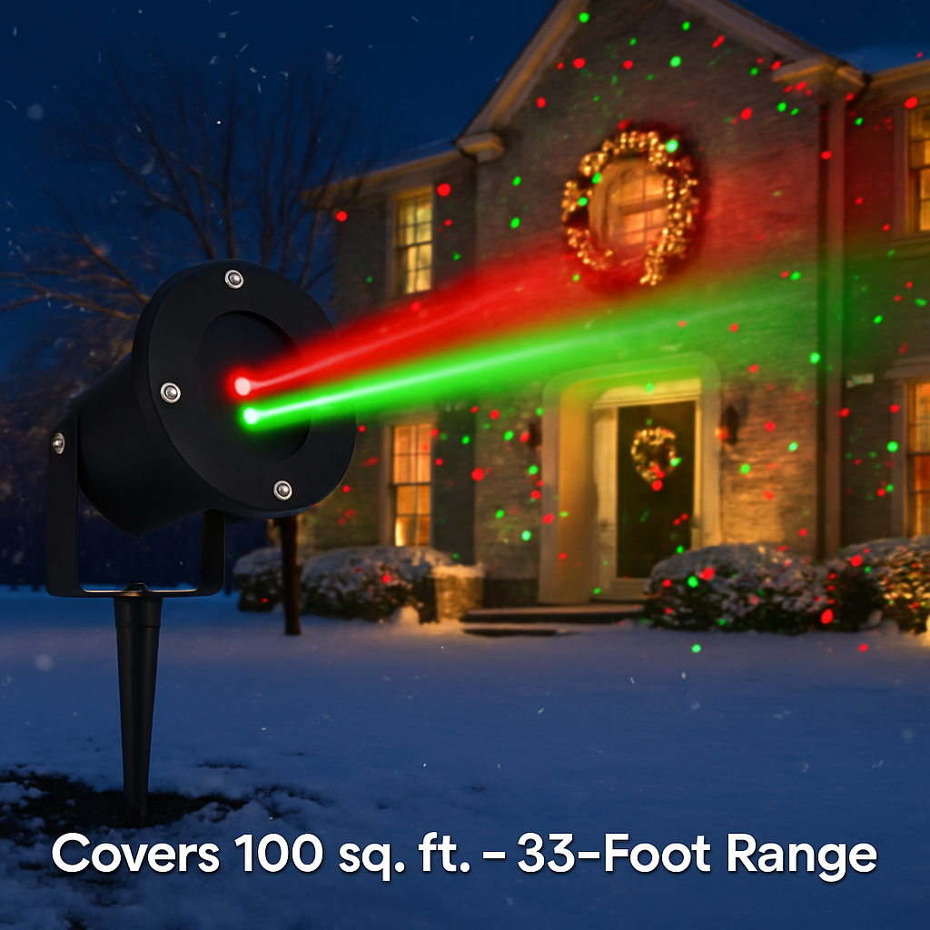 Outdoor Laser Projector Light with 2-Color Firefly Effects