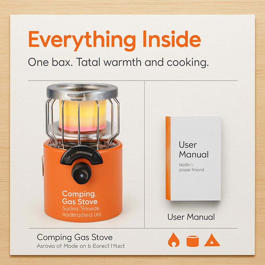 2-In-1 Camping Stove Tent Heater for Outdoor Cooking