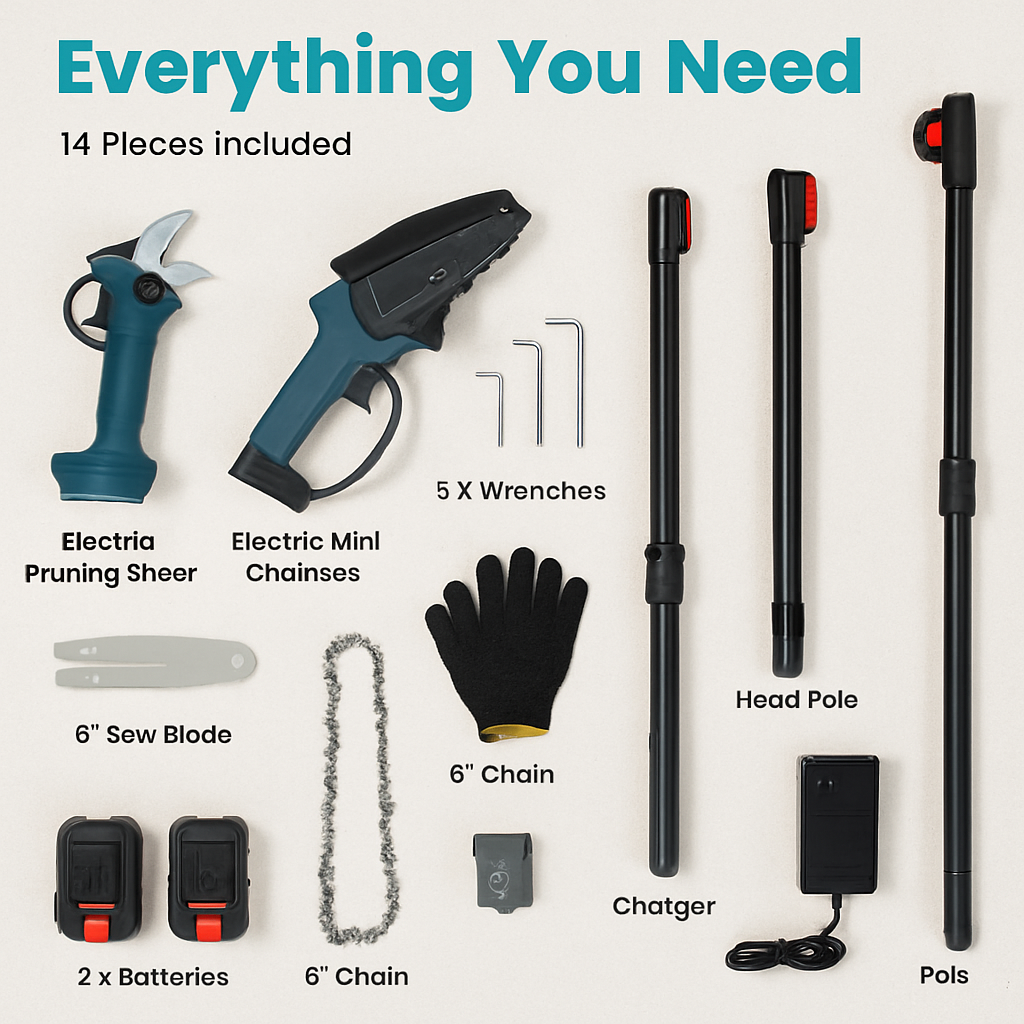 4-in-1 Cordless Pruning Shear & Chainsaw Tool