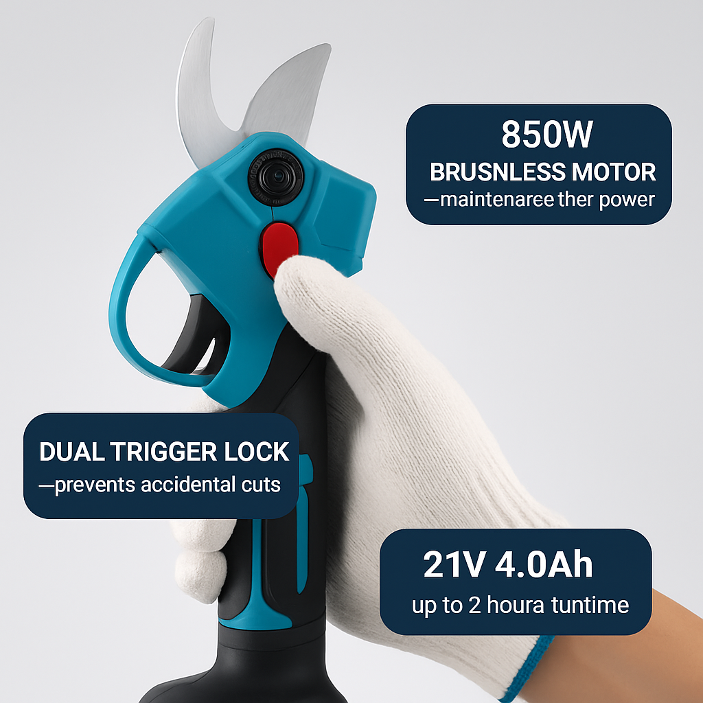 2-in-1 Electric Pruning Shear with Extension Pole
