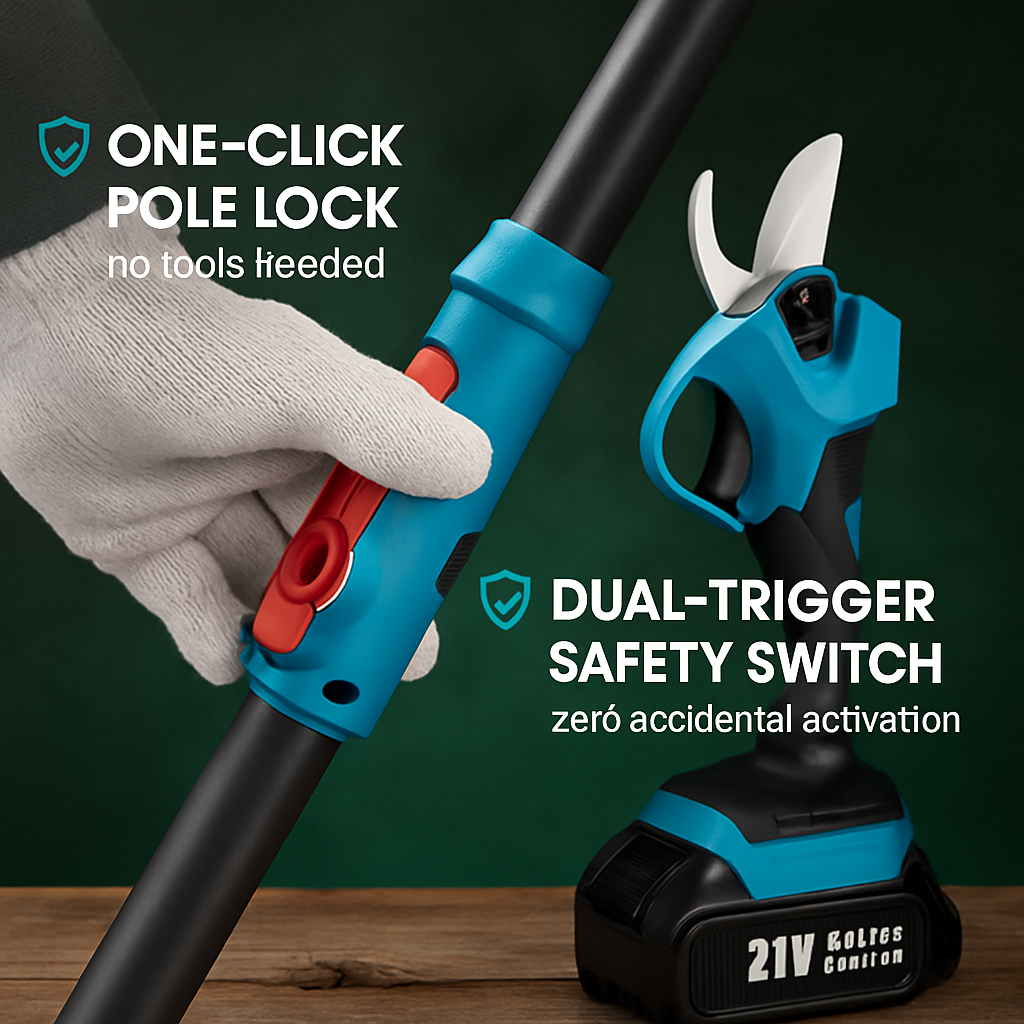 2-in-1 Electric Pruning Shear with Extension Pole
