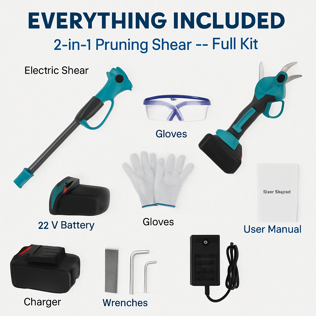 2-in-1 Electric Pruning Shear with Extension Pole