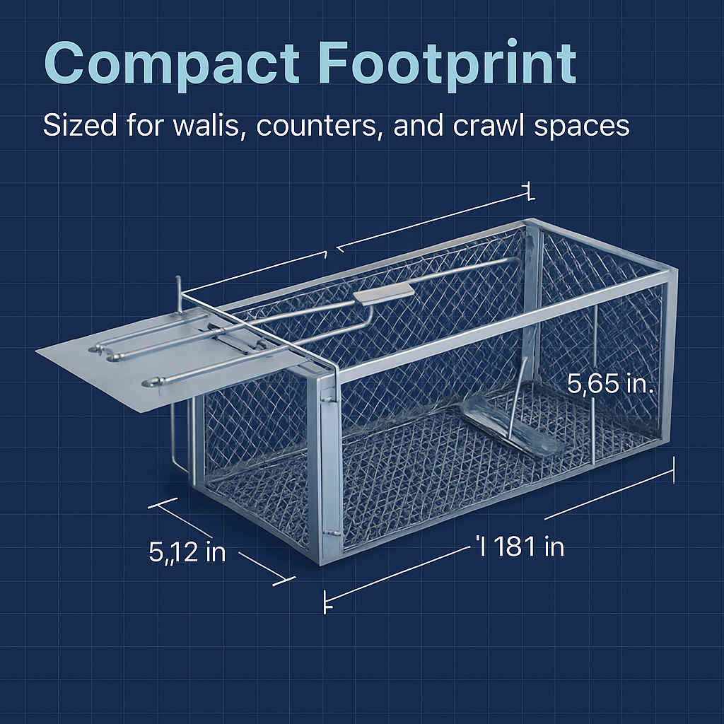 Single Door Rat Trap Cage - Humane Indoor/Outdoor