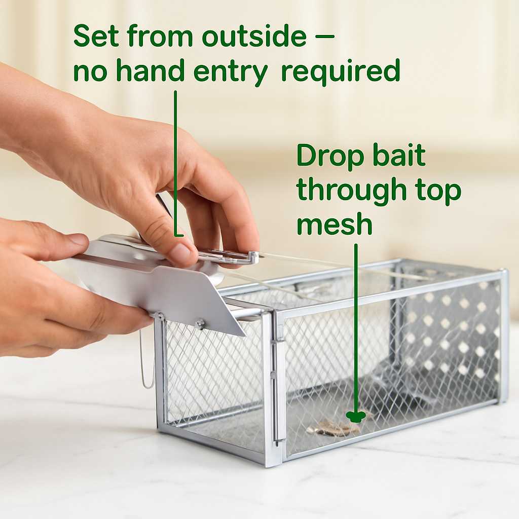 Single Door Rat Trap Cage - Humane Indoor/Outdoor