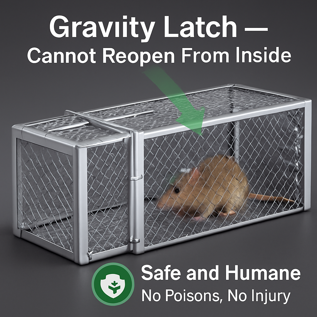 Single Door Rat Trap Cage - Humane Indoor/Outdoor