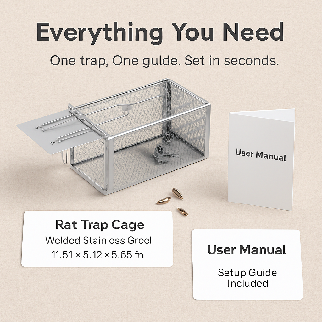 Single Door Rat Trap Cage - Humane Indoor/Outdoor