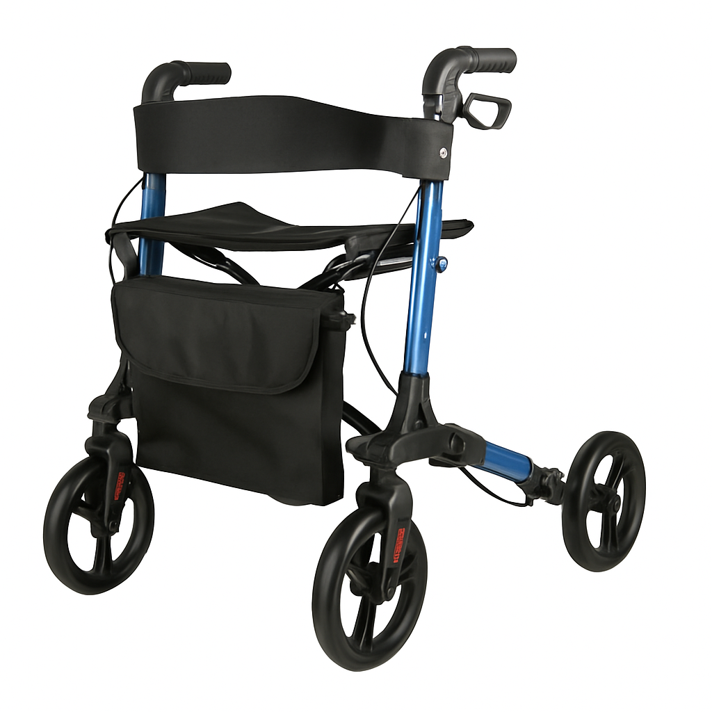 Rollator Walker with Seat and Backrest, Foldable