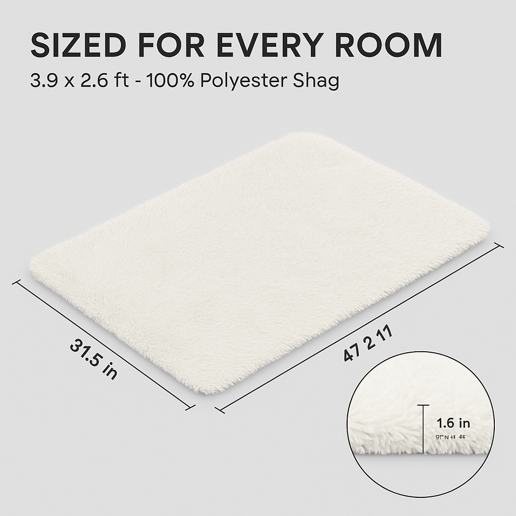 Fluffy Bedroom Rug: Plush Shag for Cozy Floors