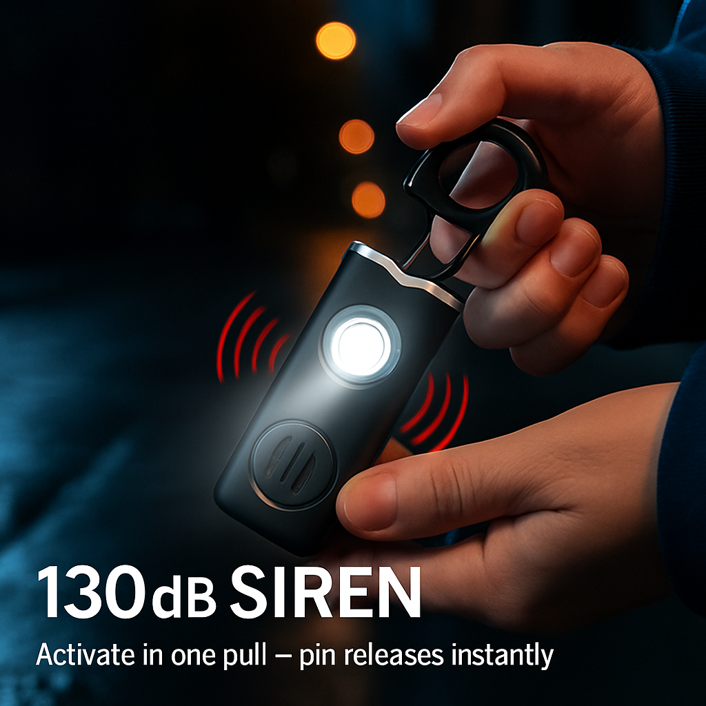 Rechargeable Personal Safety Alarm with Strobe Light