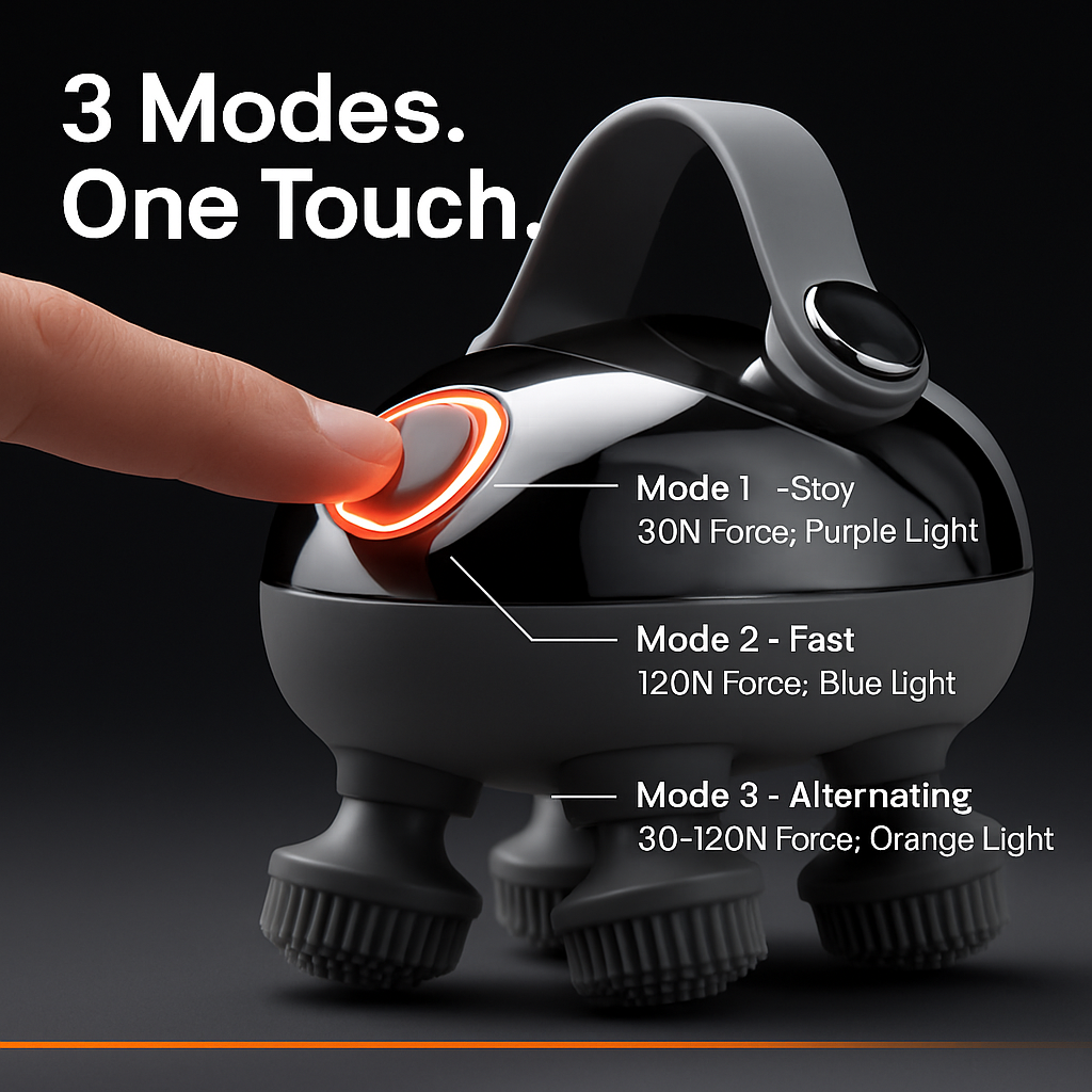 Electric Scalp Massager with Red Light and Claws