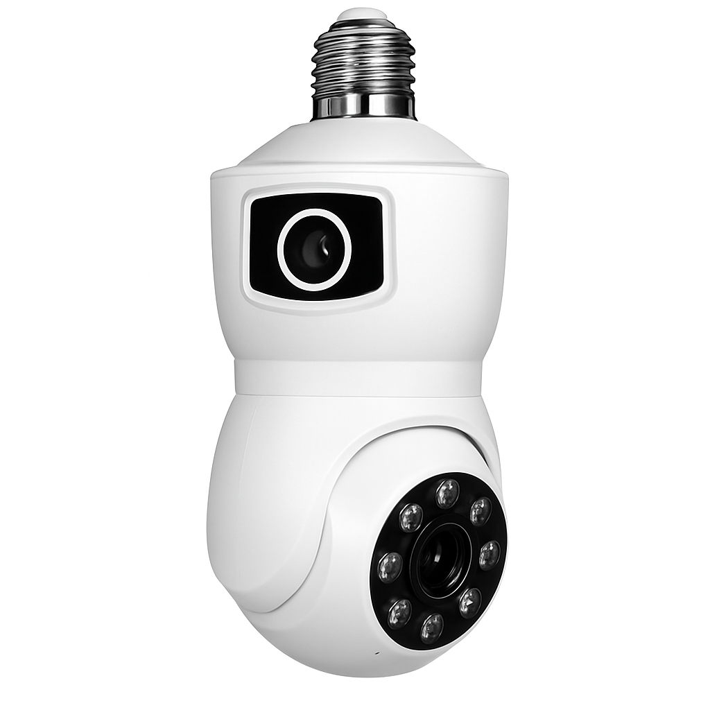 Dual Lens Security Camera with Night Vision and AI