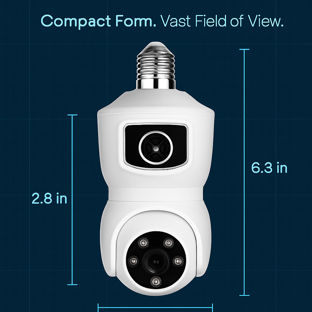 Dual Lens Security Camera with Night Vision and AI