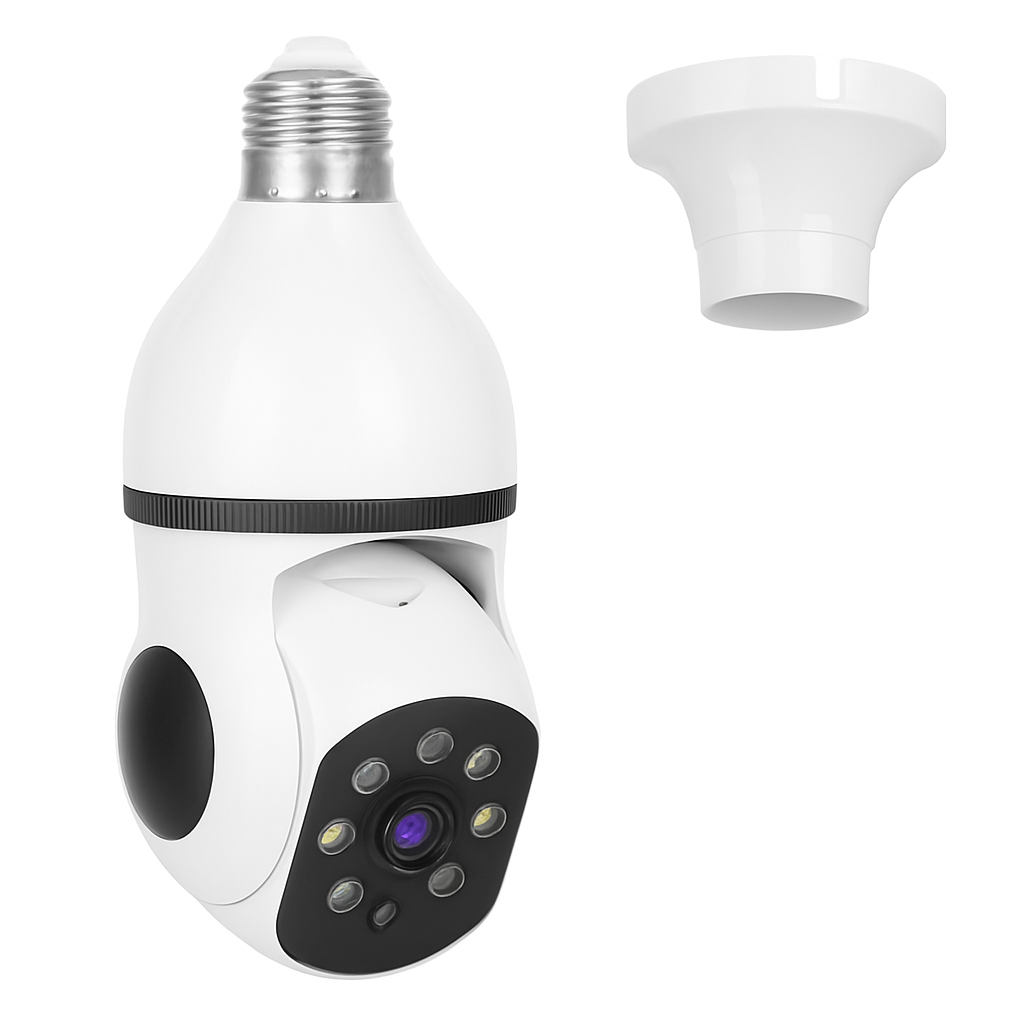 WiFi Bulb Camera Pan Tilt Security Camera with Night Vision