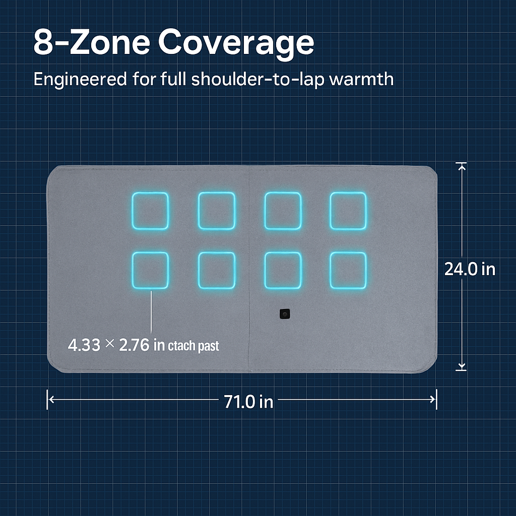 77x24In USB Heated Shawl with Teasel Wearable Heating Blanket Electric Throw Wrap Indoor Outdoor with Zipper 3 Heating Levels Machine Washable for Out