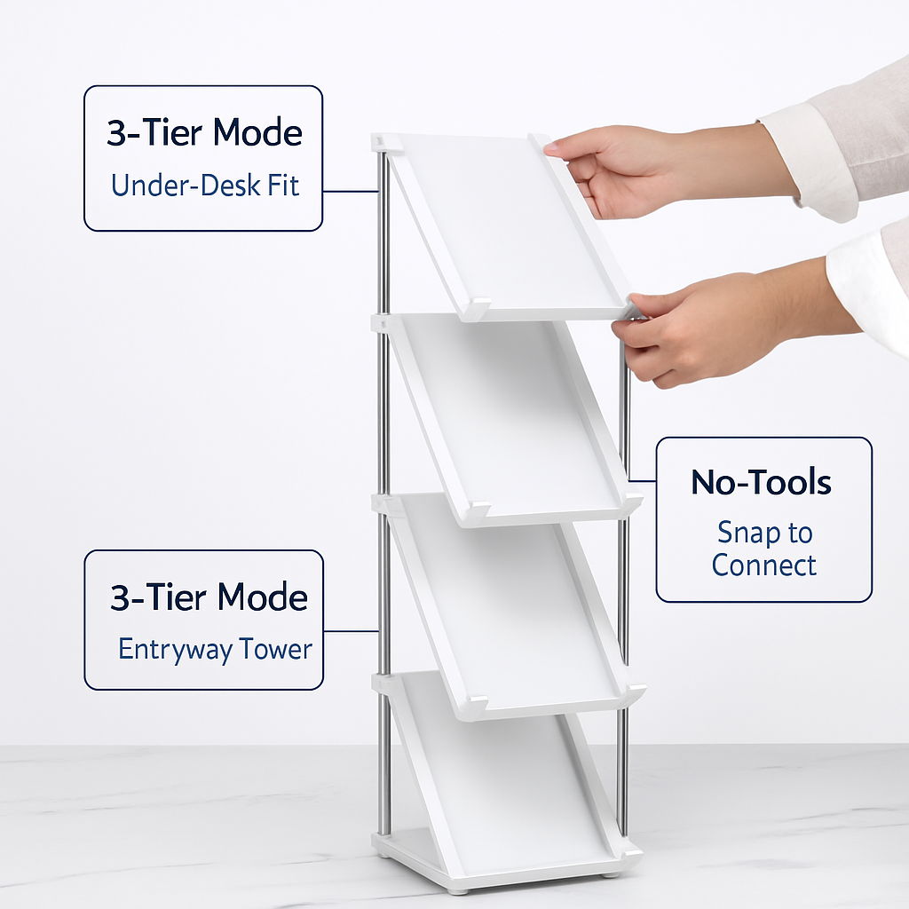 Narrow Vertical Shoe Rack 5 Tier Organizer