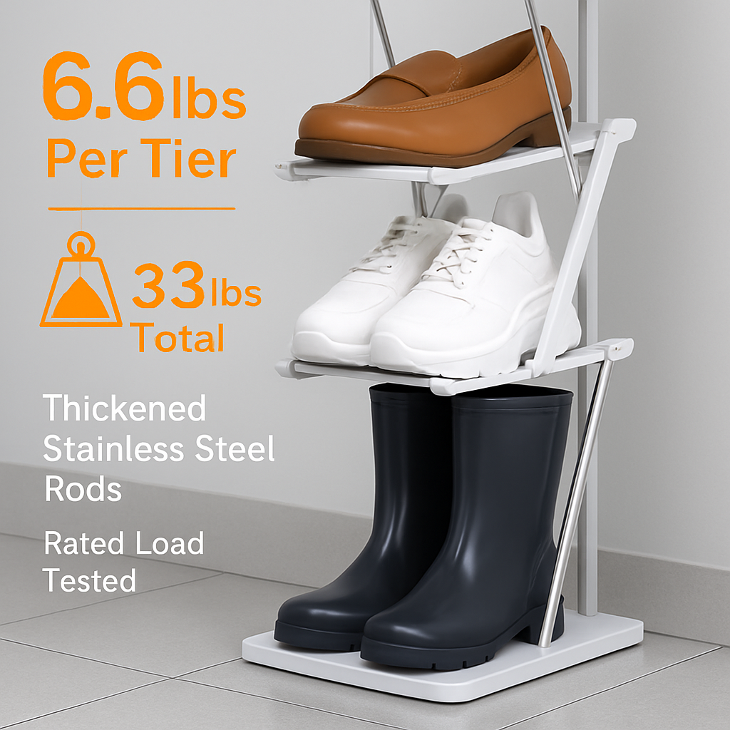 Narrow Vertical Shoe Rack 5 Tier Organizer