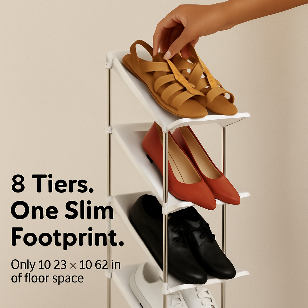 Narrow Vertical Shoe Rack 5 Tier Organizer