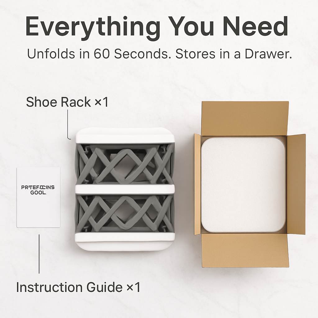 6-Tier Foldable Shoe Rack - Space Saving Organizer