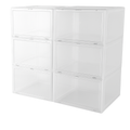 Collapsible Shoe Box Stackable Storage Bin (6-Pack)