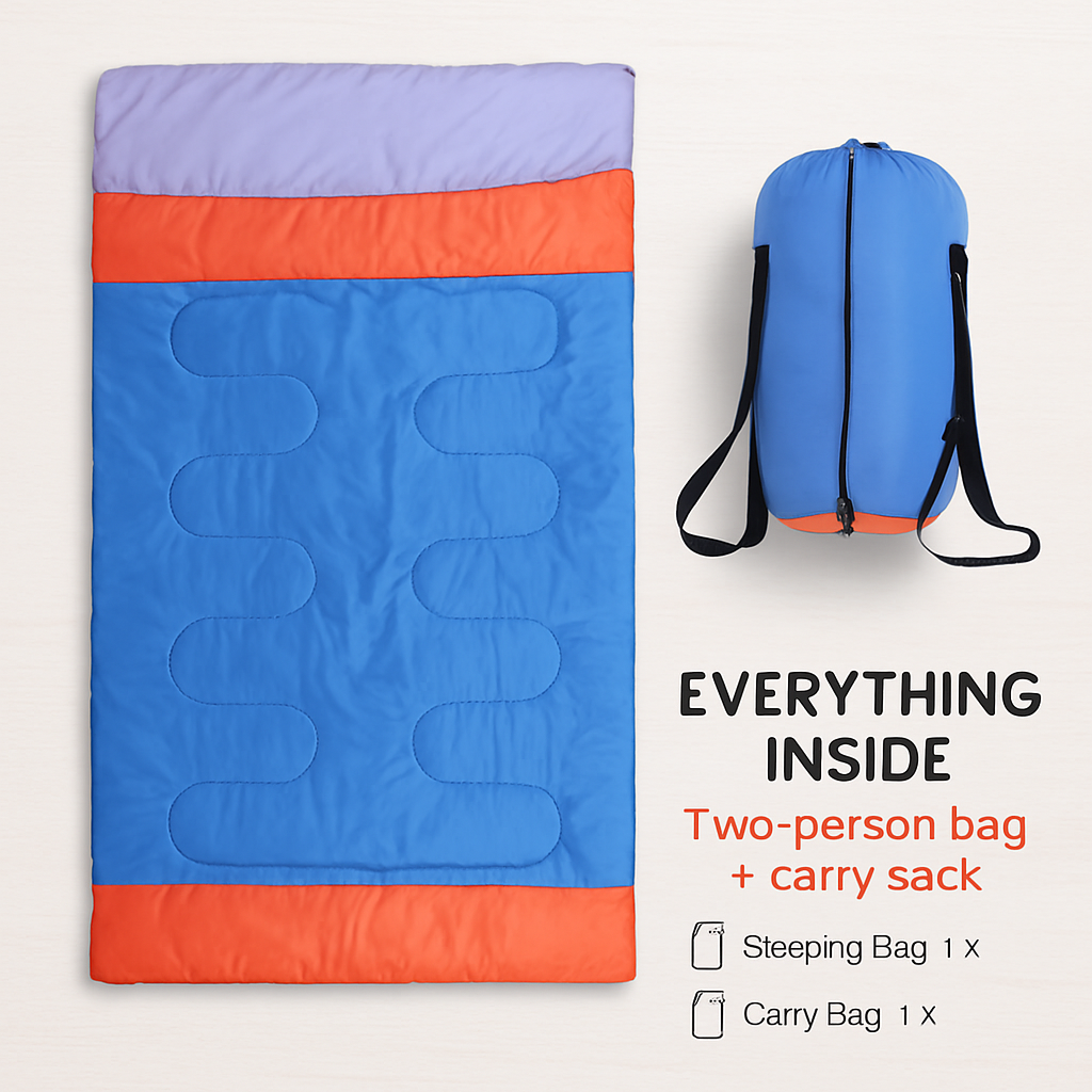 3 Person Sleeping Bag: Lightweight, Water-Resistant Outdoor