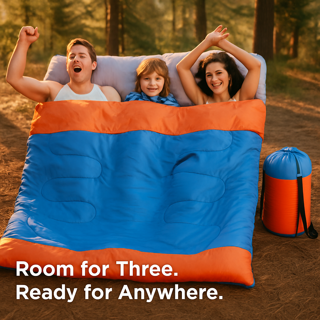 3 Person Sleeping Bag: Lightweight, Water-Resistant Outdoor